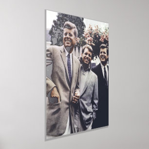 US-Präsident John Kennedy und Robert und Ted Foliendrucke