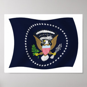 US-Präsidentschaftssiegel-Flagge Poster Druck