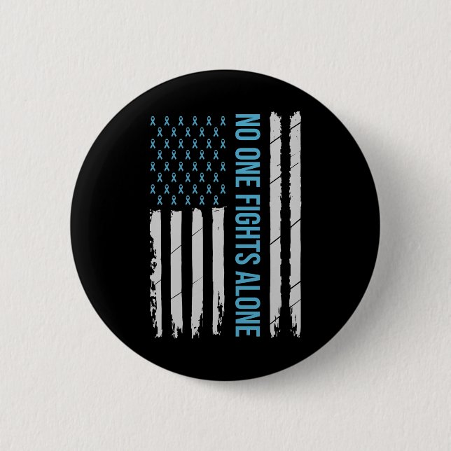 US Prostatakrebs Awareness Light Blue Ribbon Su Button (Vorderseite)
