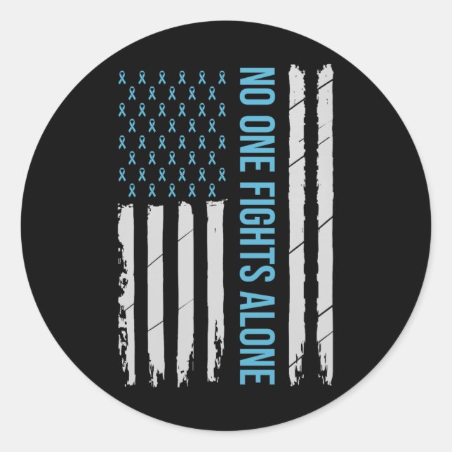 US Prostatakrebs Awareness Light Blue Ribbon Su Runder Aufkleber (Vorderseite)