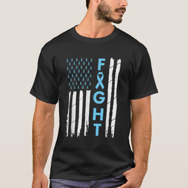 US Prostatakrebs Awareness Light Blue Ribbon Su T-Shirt (Vorderseite)