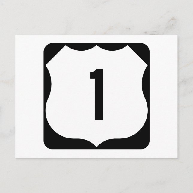 US Route 1 - Unterzeichnung Postkarte (Vorderseite)