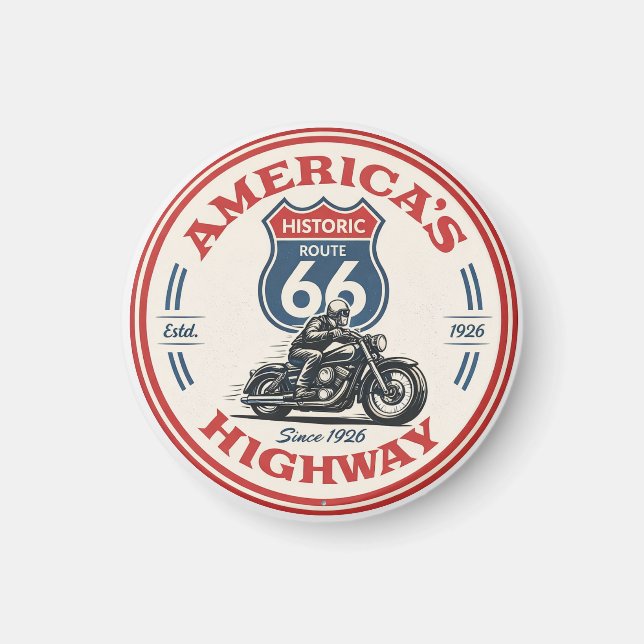 US Route 66 Die Mutterstraße historische Autobahn  Magnet (Vorne)