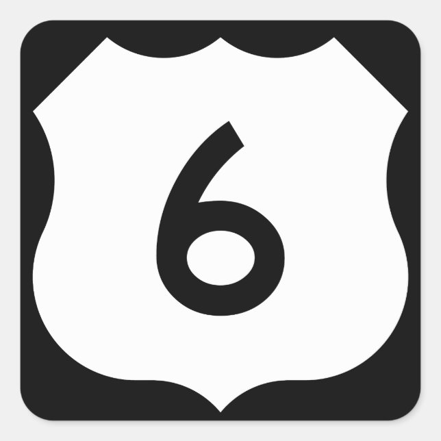 US-Route 6 Quadratischer Aufkleber (Vorderseite)