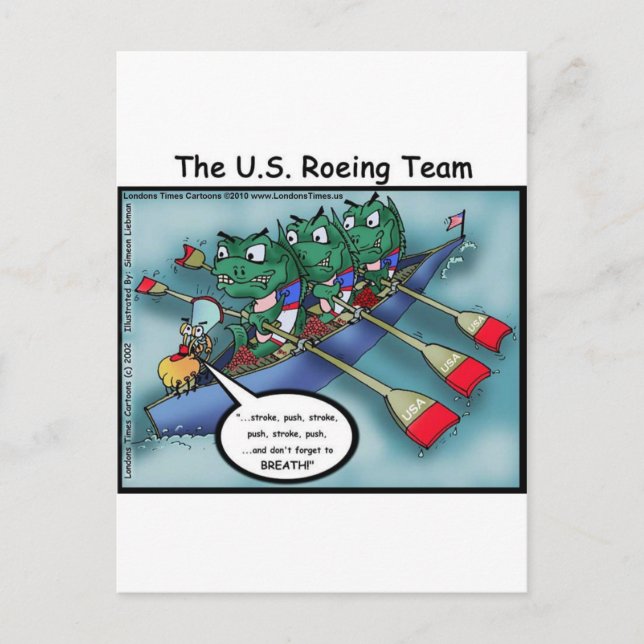 US Rowing (Roe-ing Team Funny T-Shirts Karten Tass (Vorderseite)