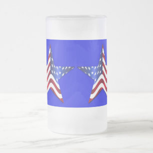 US sa Flaggenstern Mattiert 16 oz Mattiert Glass T Mattglas Bierglas