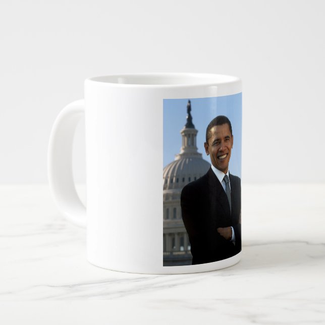US-Senator, 44. US-Präsident Barack Obama Jumbo-Tasse (Vorderseite Links)