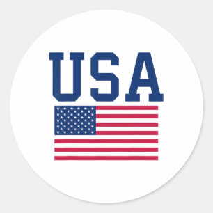US-Shirt Frauen Männer Kinder amerikanische Flagge Runder Aufkleber