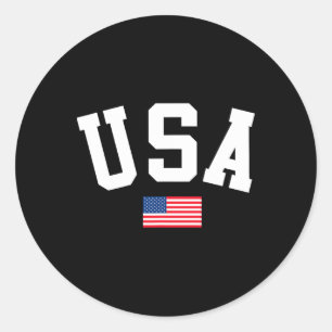 US-Shirt Männer Frauen Kinder amerikanische Flagge Runder Aufkleber