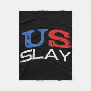 US Slay Funny Usa 4. Juli Amerika Patriotic Wo Fleecedecke