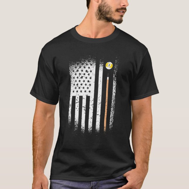 US Snooker 9 Balls 8 Balls Billardspieler T-Shirt (Vorderseite)
