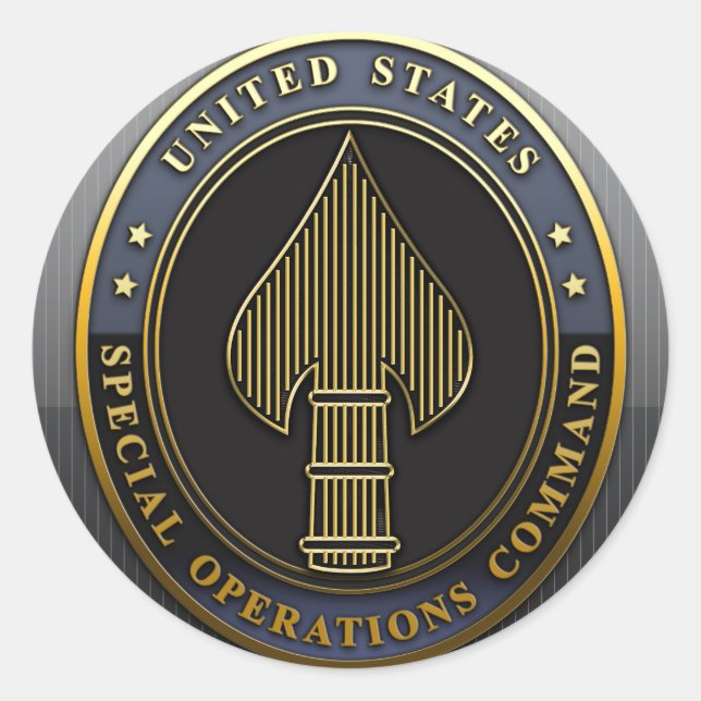 US-Spezialeinsatzkommando Runder Aufkleber (Vorderseite)