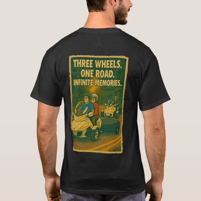 US Spyder Ryders - Postcard Wheels Road Erinnerung T-Shirt (Rückseite)