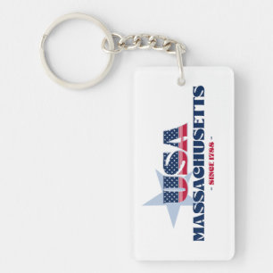 US-Staat Massachusetts Monogram Acrylic Schlüssela Schlüsselanhänger