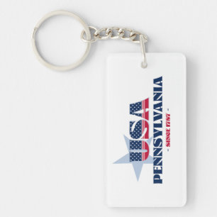 US-Staat Pennsylvania Monogram Acrylic Schlüsselan Schlüsselanhänger