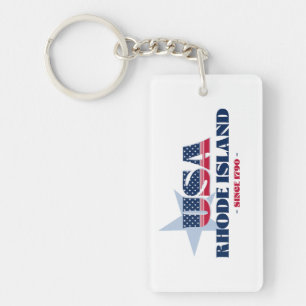 US-Staat Rhode Island Monogram Acrylic Schlüsselan Schlüsselanhänger