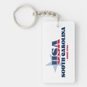 US Staat South Carolina Monogram Acrylic Schlüssel Schlüsselanhänger