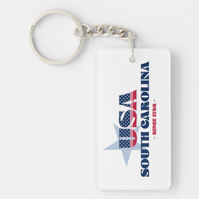 US Staat South Carolina Monogram Acrylic Schlüssel Schlüsselanhänger (Vorderseite)