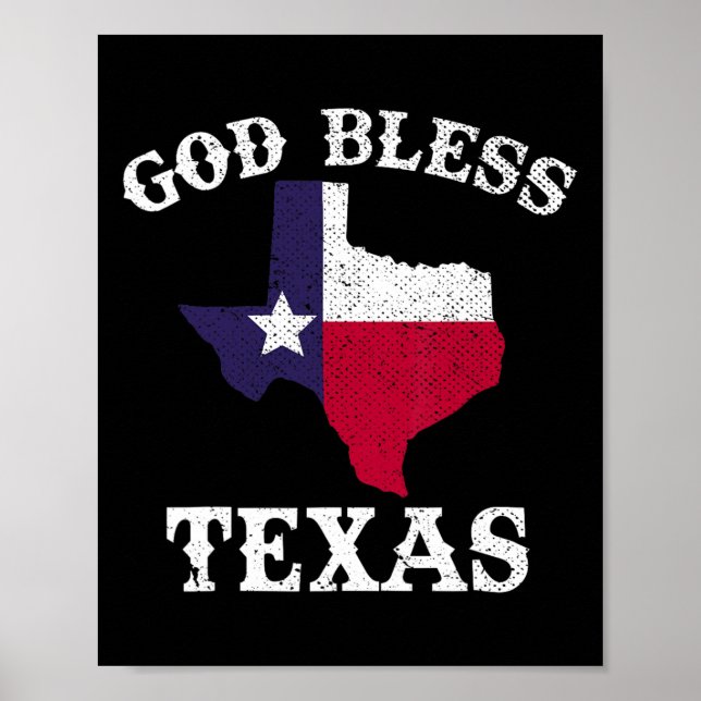 US-Staat Texas Flag Texan God Bless Texas Poster (Vorne)