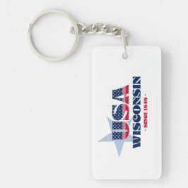 US-Staat Wisconsin Monogram Acrylic Schlüsselanhän Schlüsselanhänger