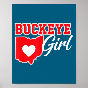 Us Städte Buckeye Girl Ohio Zuhause Herz Staat Poster