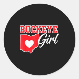 Us Städte Buckeye Girl Ohio Zuhause Herz Staat Runder Aufkleber