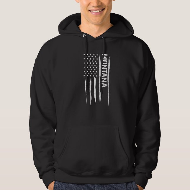 US State Montana - American Flag Sayings Premium Hoodie (Vorderseite)