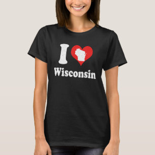 US Stolz Citizen America Liebe Staat I Heart Wisco T-Shirt