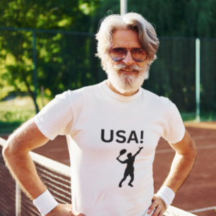 US-Tennisspieler mit Punkt als Ball T-Shirt