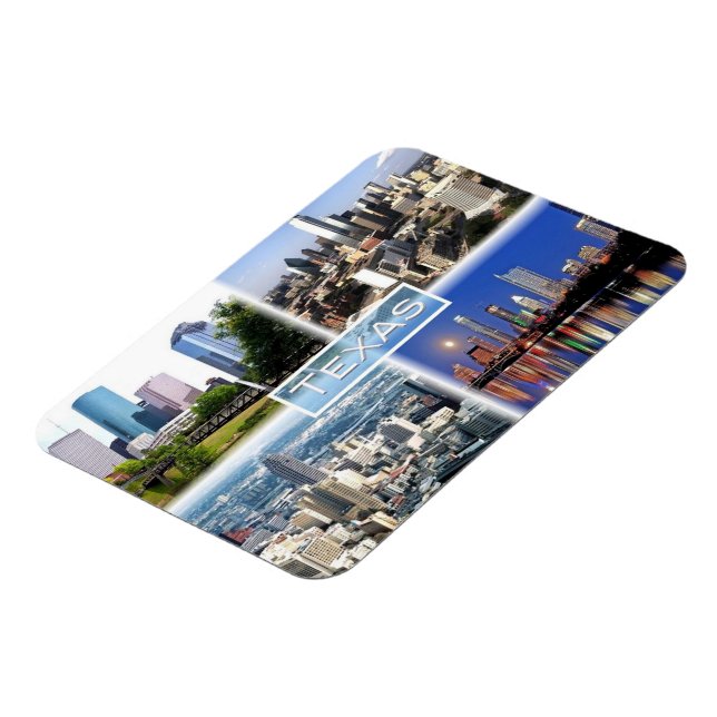 US Texas - Downtown Houston - Downtown Dallas - Magnet (Linke Seite)
