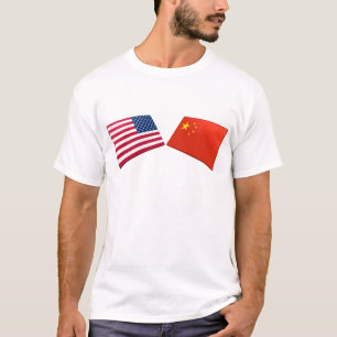 US- u. China-Flaggen T-Shirt