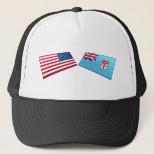 US- u. Fidschi-Flaggen Truckerkappe