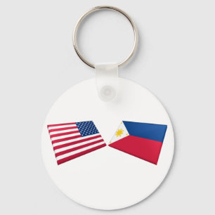 US- u. Philippinen-Flaggen Schlüsselanhänger