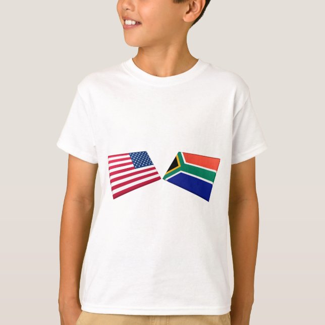 US- u. Südafrika-Flaggen T-Shirt (Vorderseite)