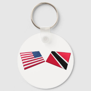 US- u. Trinidad und Tobago-Flaggen Schlüsselanhänger