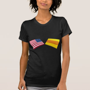 US- u. Vietnam-Flaggen (Südvietnam) T-Shirt