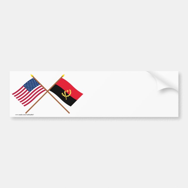 US und Angola gekreuzte Flaggen Autoaufkleber (Vorne)