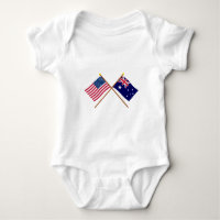 US und Australien gekreuzte Flaggen