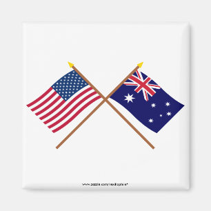US und Australien gekreuzte Flaggen Magnet