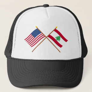 US und der Libanon gekreuzte Flaggen Truckerkappe