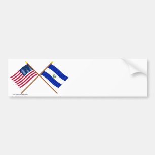 US und El Salvador gekreuzte Flaggen Autoaufkleber