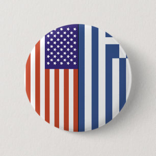 US- und Griechenland-Flaggen Button