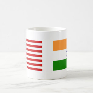 US und indische Flaggen Kaffeetasse