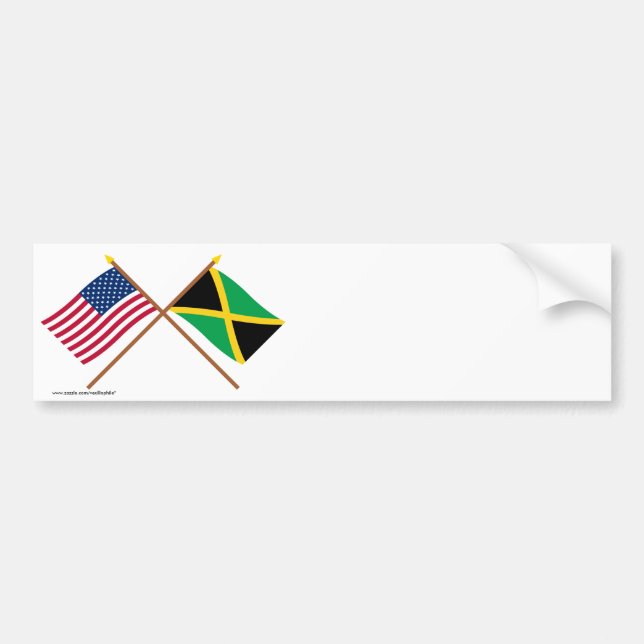 US und Jamaika gekreuzte Flaggen Autoaufkleber (Vorne)
