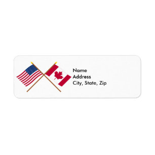 US und Kanada gekreuzte Flaggen