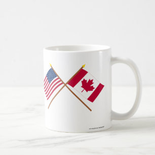 US und Kanada gekreuzte Flaggen Kaffeetasse