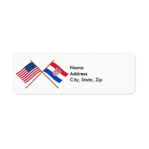 US und Kroatien gekreuzte Flaggen