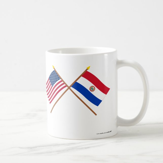 US und Paraguay gekreuzte Flaggen Kaffeetasse (Rechts)