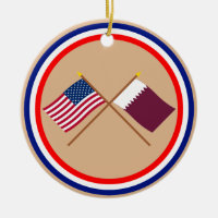 US und Qatar gekreuzte Flaggen