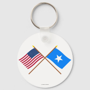 US und Somalia gekreuzte Flaggen Schlüsselanhänger